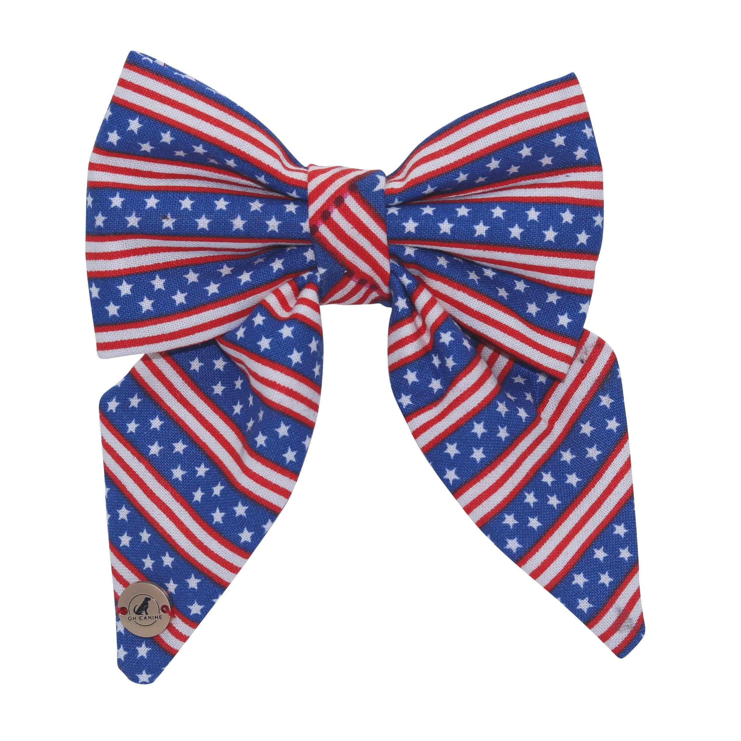 American Flag in stripes design Handmade Sailor bowtie for your pets