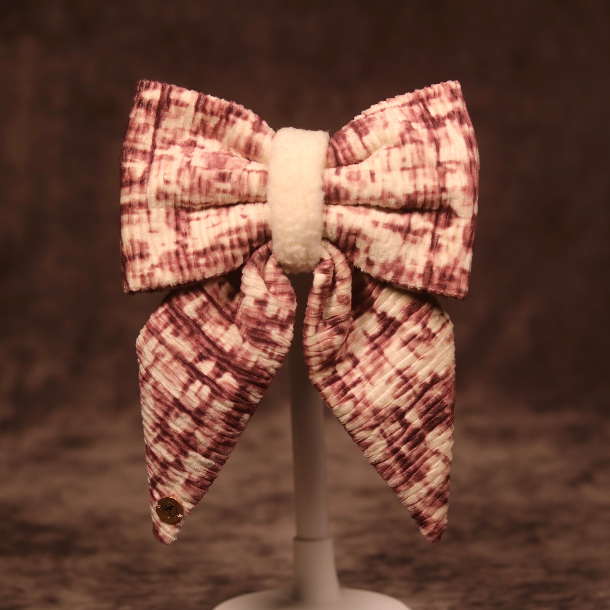 Plush Elegance with sherpa Handmade Sailor bowtie for your pets