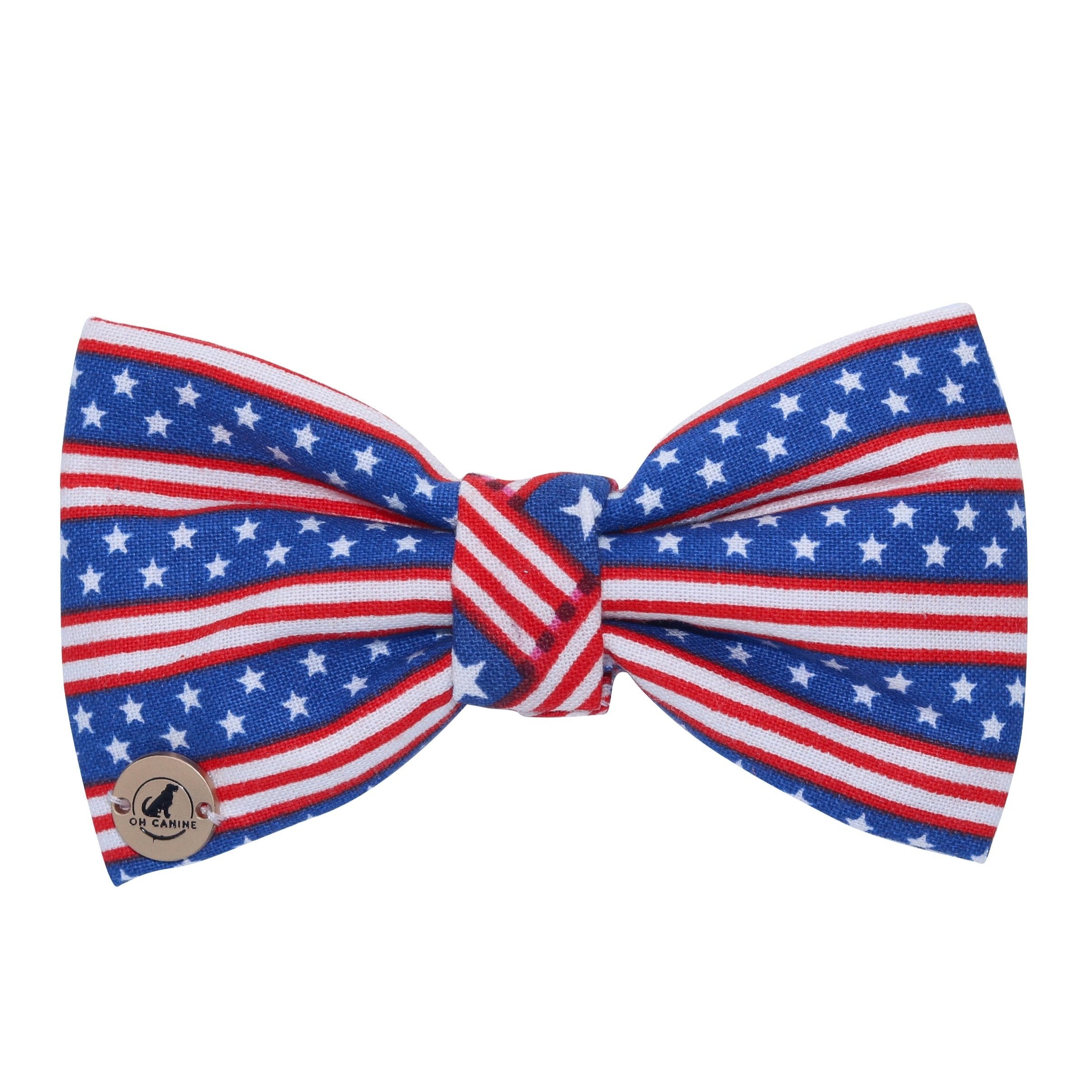 American flag in stripes collar Bow tie