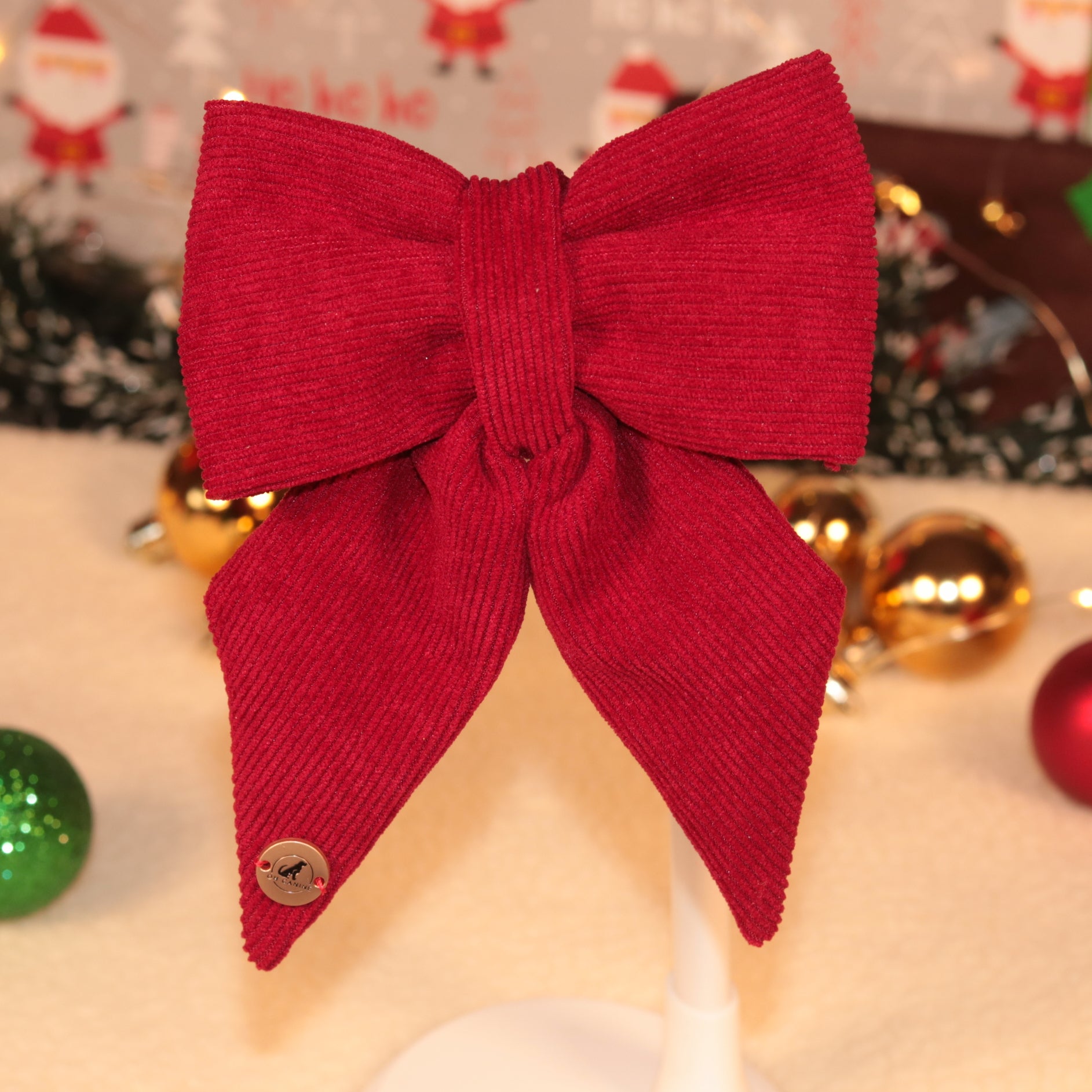 Christmas Red Corduroy Handmade Sailor bowtie for your pets