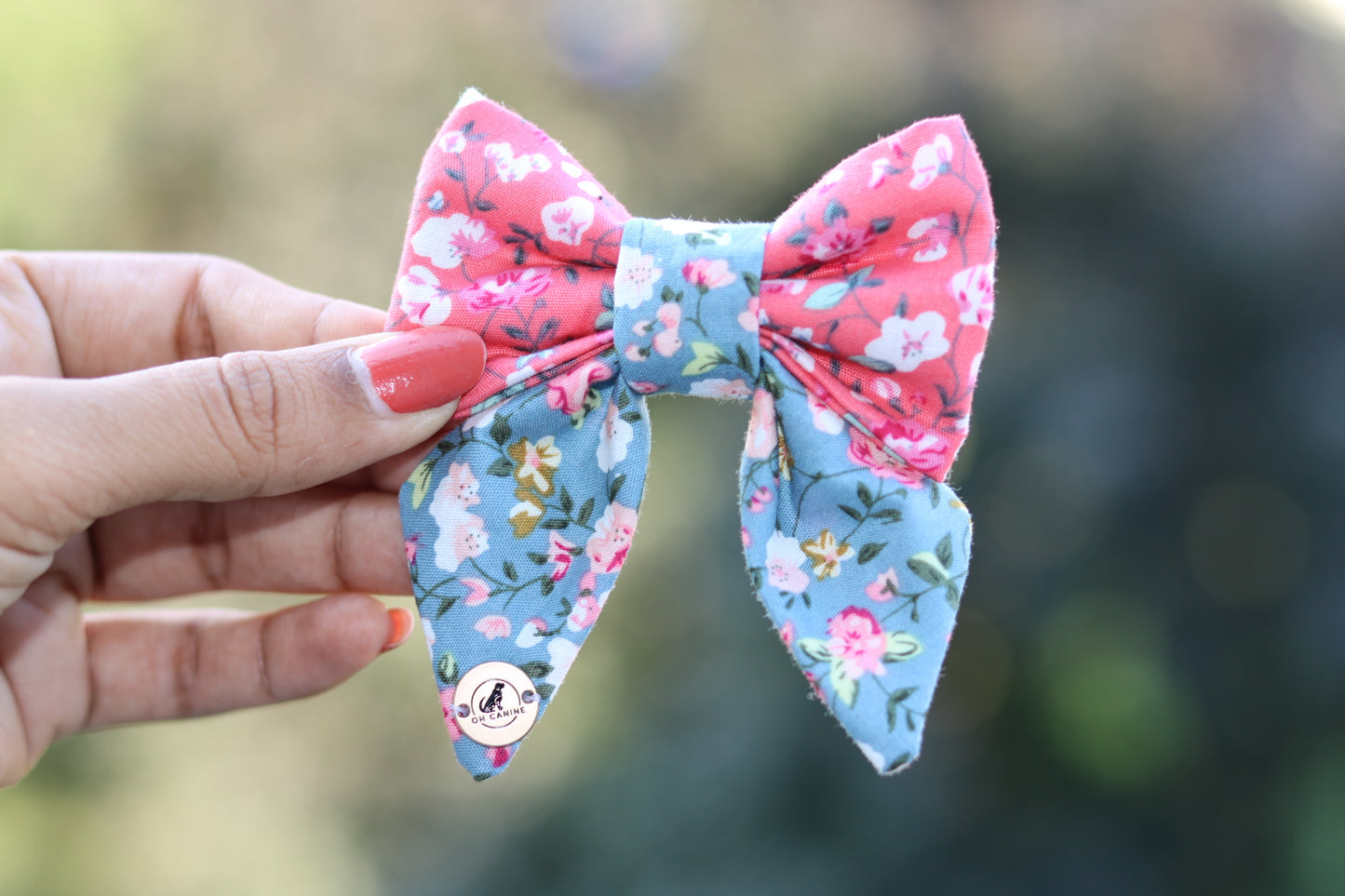 Coral Blossom Dual Color Handmade Sailor bowtie for your pets