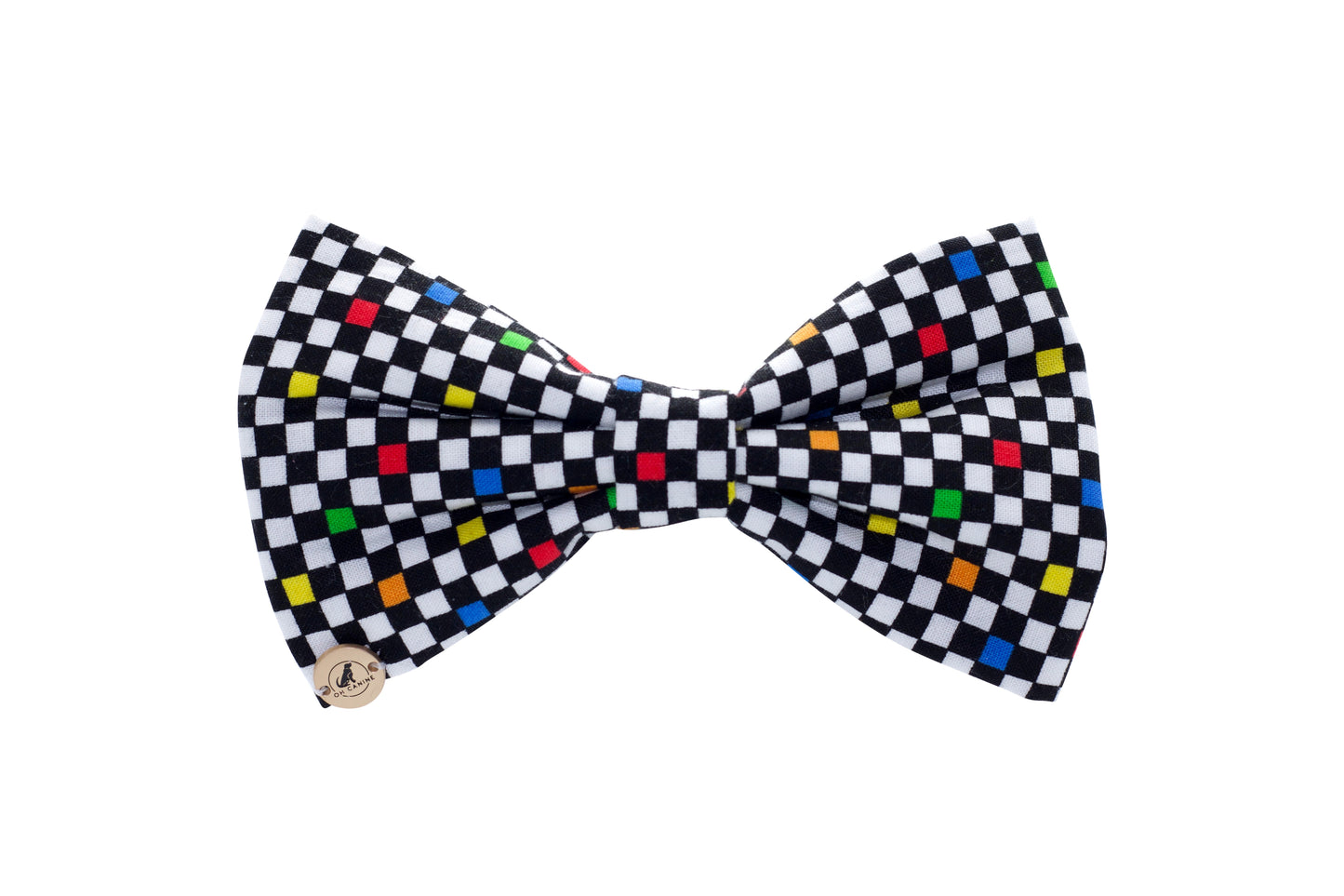 Personalized black checkered bow