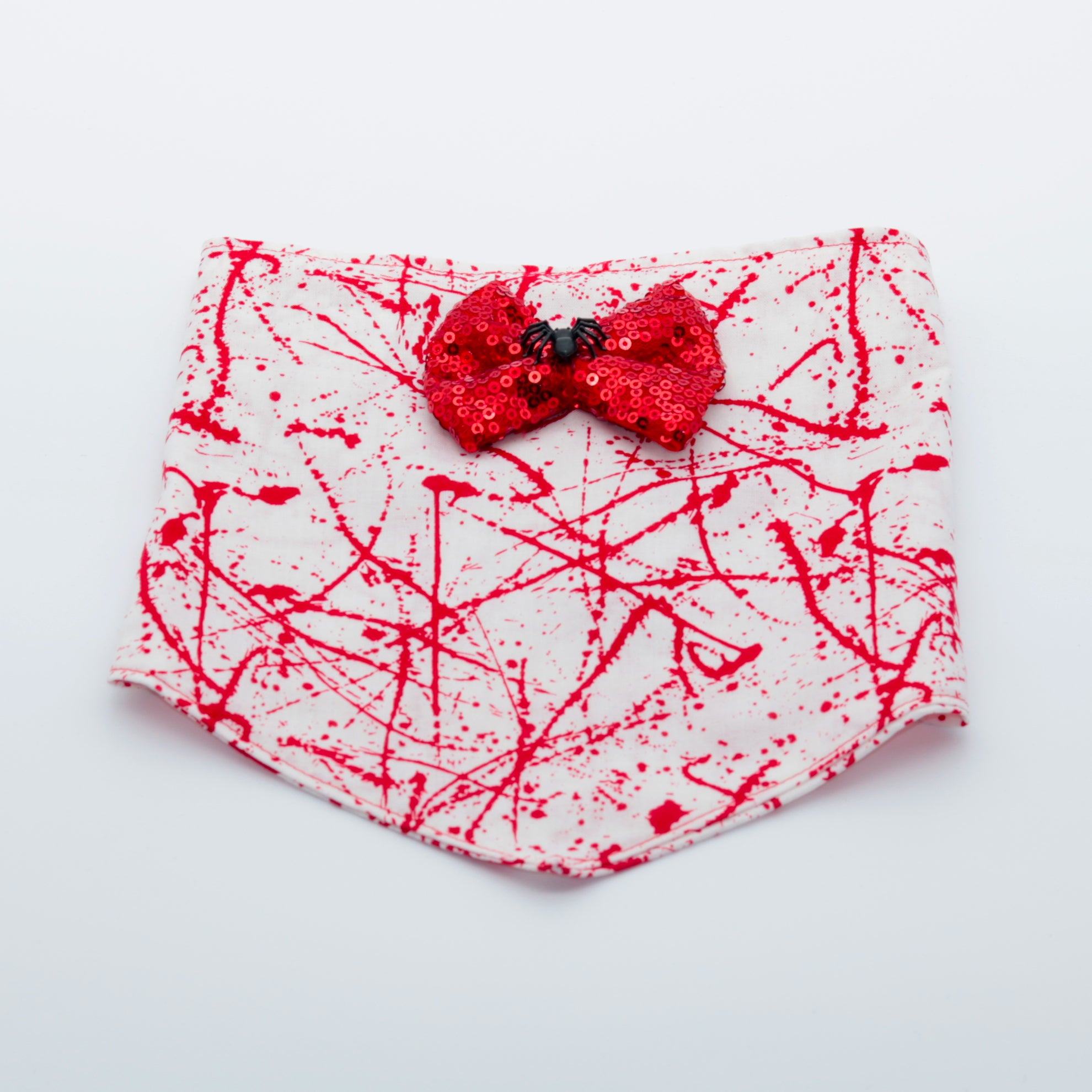 Halloween Blood Splatter with Spooky Bowtie Dog Designer Bandanna