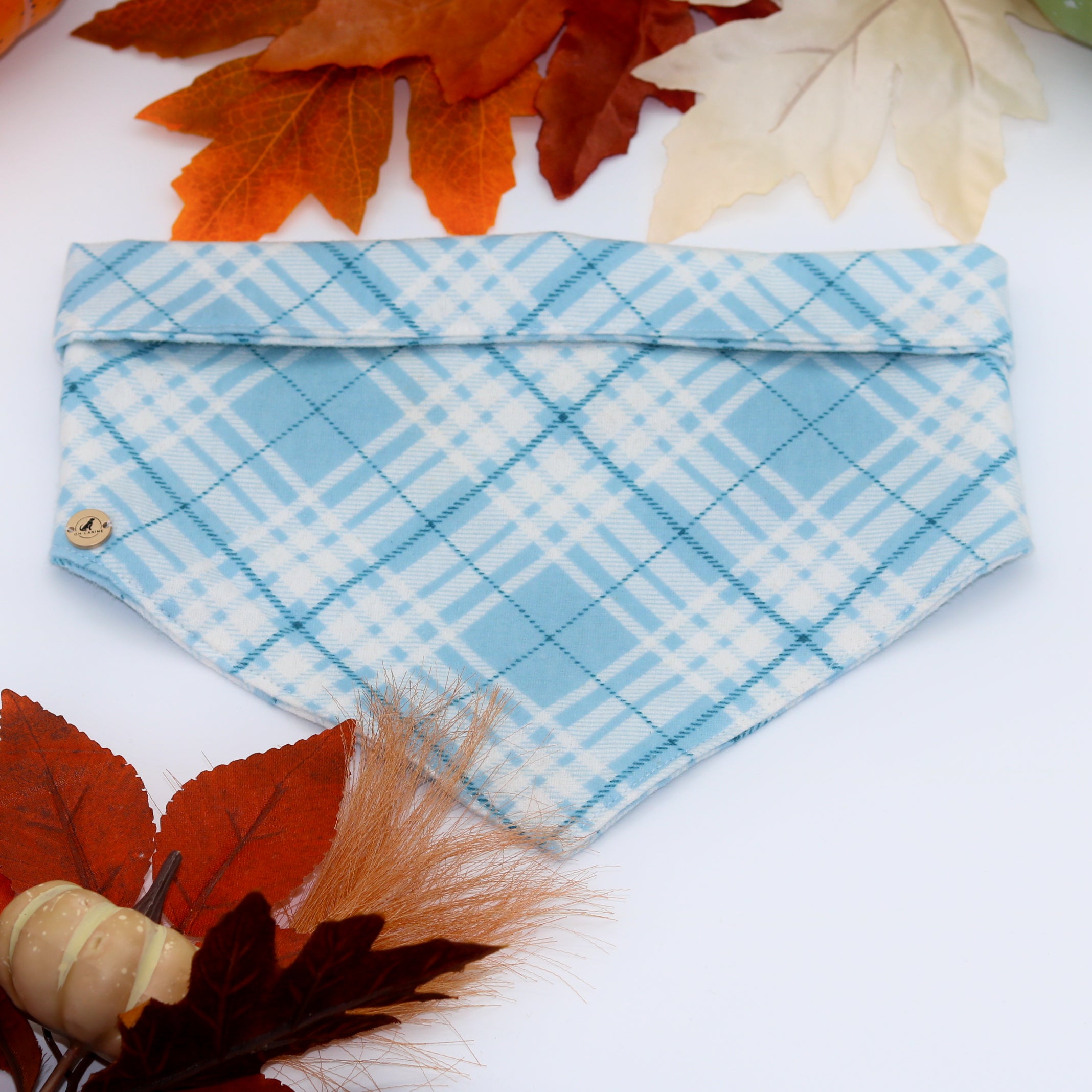 Blue Plaid Dog Bandanna