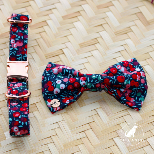 Cherry Blossom Bliss  Handmade Collar and bow set for dogs