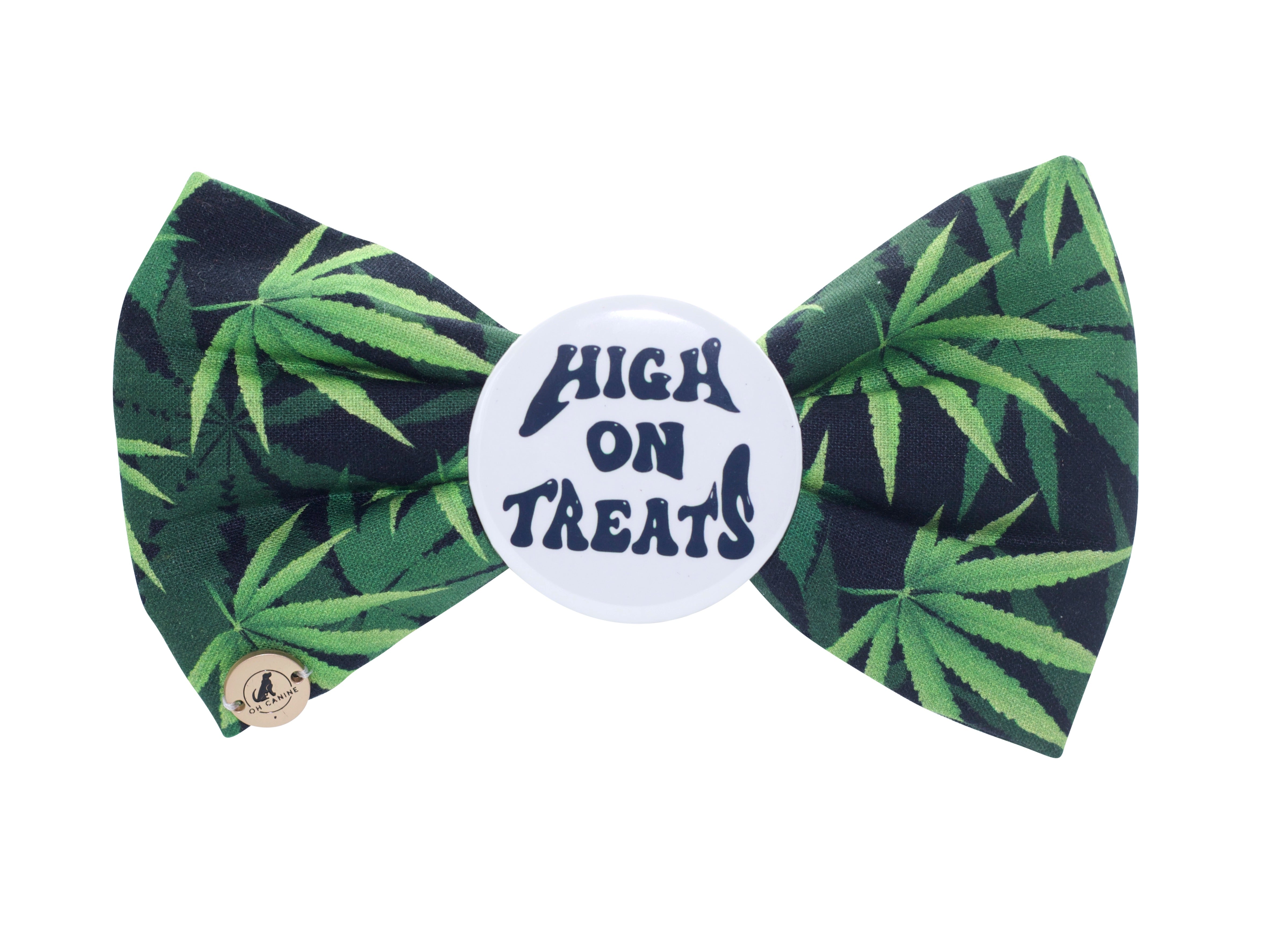 Personalized Marijuana Handmade Dog Collar bow tie