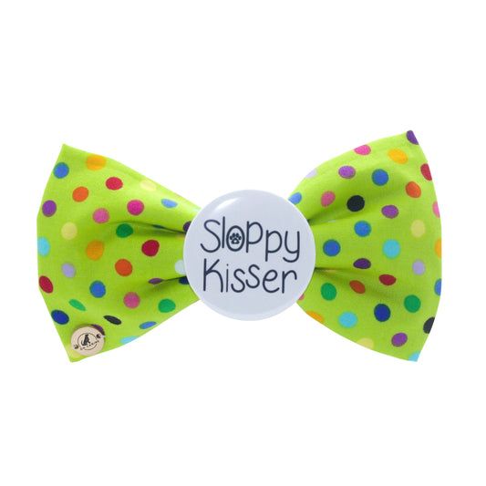 Personalized Party Green Handmade Dog Collar bow tie