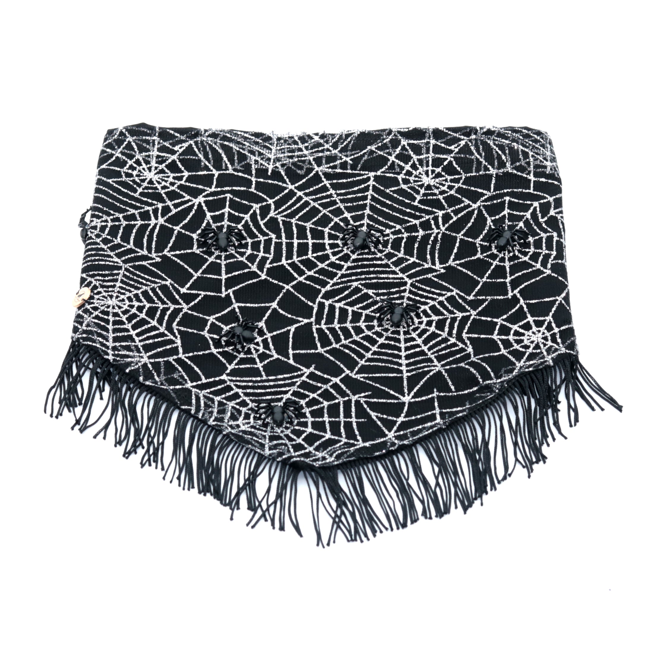 Halloween Black and silver spider web Dog Designer Bandanna